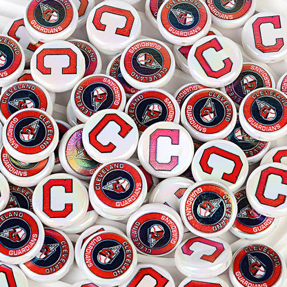 100Pcs 24mm American MLB Major Baseball League Printed Beaded Disc Beads DIY Handmade Pen Mobile Phone Chain Accessories