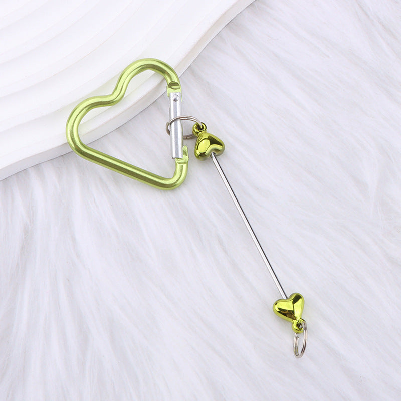 New DIY beaded love pole mountaineering buckle, gourd hook keychain wallet, backpack pendant heart-shaped outdoor use