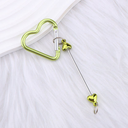 New DIY beaded love pole mountaineering buckle, gourd hook keychain wallet, backpack pendant heart-shaped outdoor use