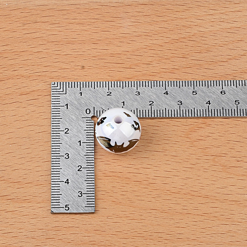 16Mm acrylic UV plated Halloween bat beads DIY handmade beaded pen mobile phone chain accessories
