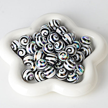 100Pcs 16mm straight hole lollipop beaded colored spiral loose beads DIY mobile phone chain beaded pen material accessories wholesale