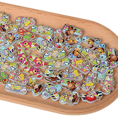 100Pcs Cartoon Toy Story Acrylic Skateboard Patch Beads Buzz Woody DIY Earrings Keychain Accessories