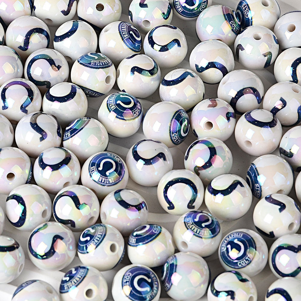 100Pcs 16MM American NFL32 football teams printed round beads DIY double-sided printed bead pen car hanging mobile phone with