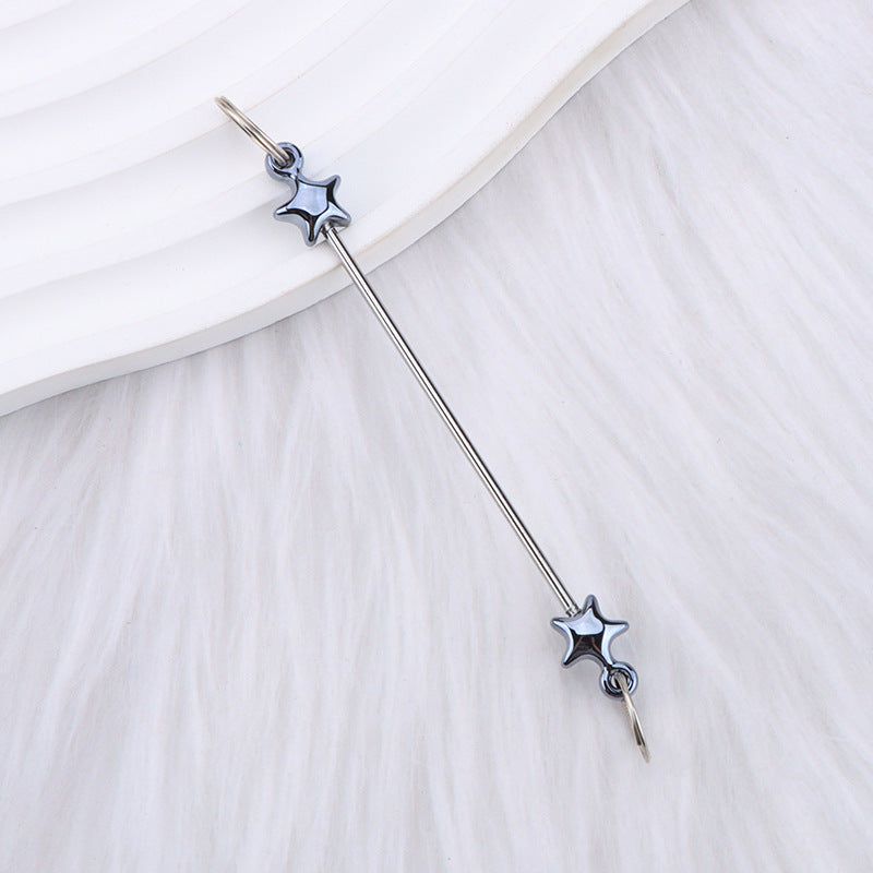 New love gourd flower star shape DIY beaded pole, metal keychain accessories pendant beaded pole