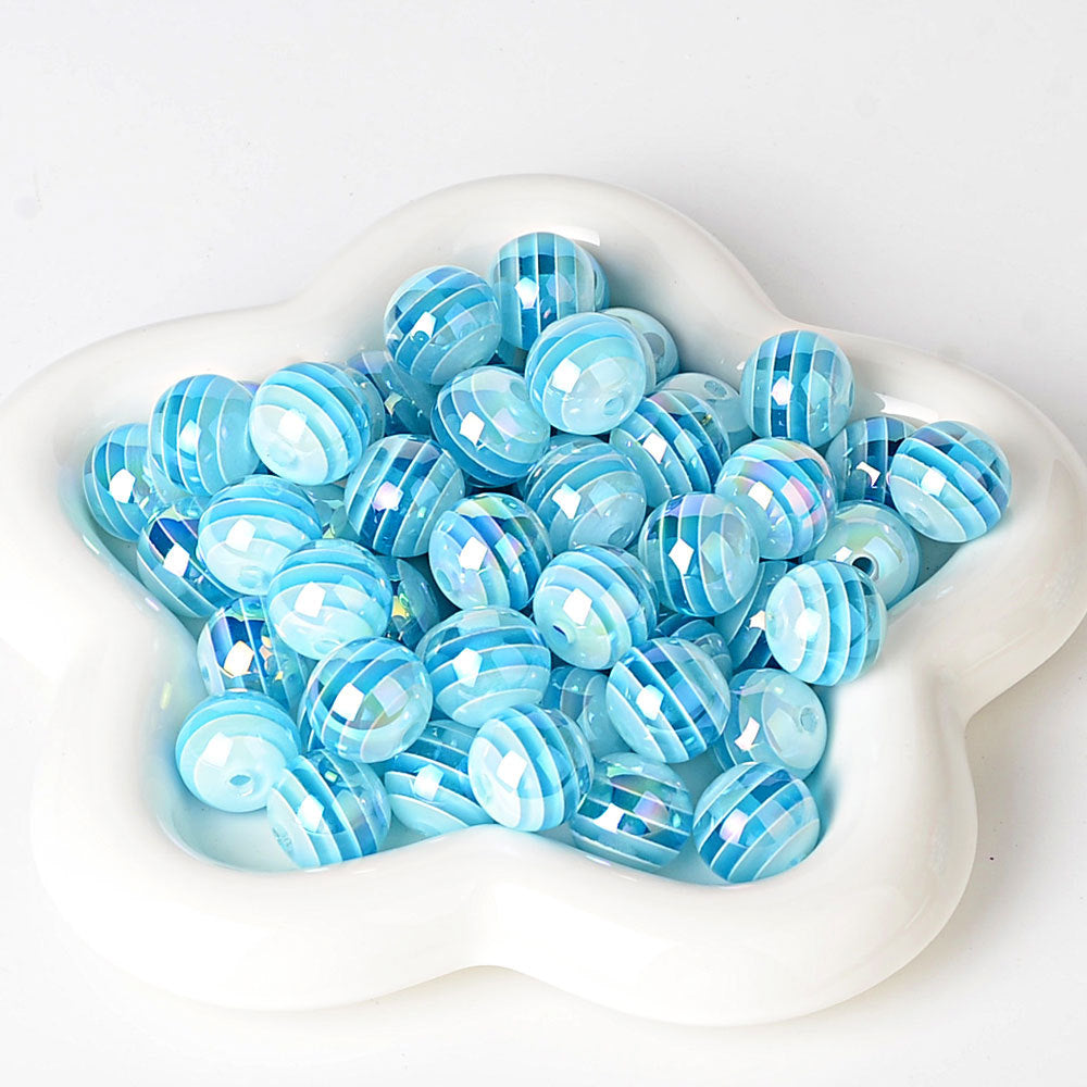 100Pcs 16mm jelly candy color striped beads color beads loose beads DIY handmade bead pen mobile phone chain material accessories