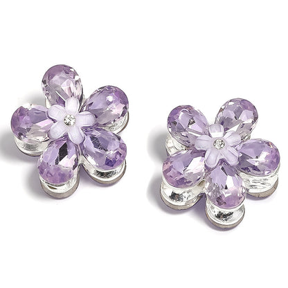 10pcs diy alloy accessories rhinestone Mickey head five petal flower through hole beads can be strung pen mobile phone chain beading accessories