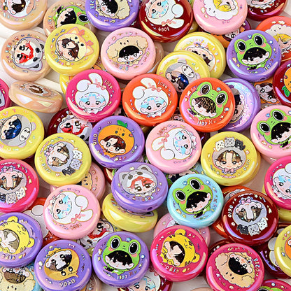 100Pcs SEVENTEEN Korean group doujin Q version printing through-hole flat beads DIY handmade bead pen mobile phone chain jewelry accessories