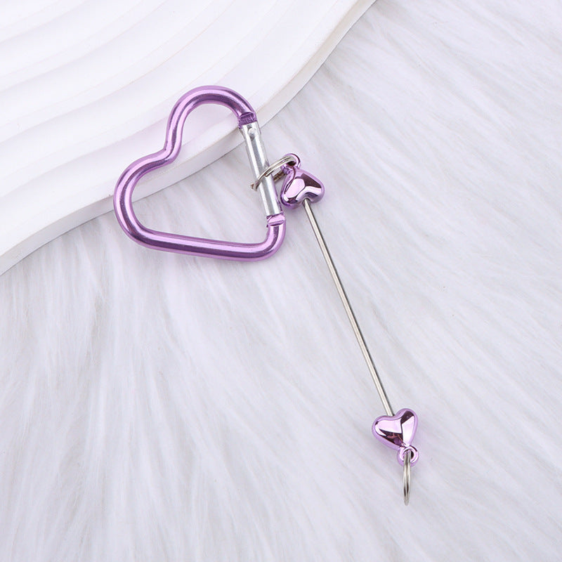 New DIY beaded love pole mountaineering buckle, gourd hook keychain wallet, backpack pendant heart-shaped outdoor use