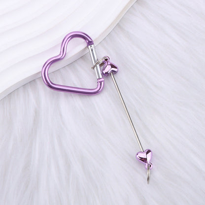 New DIY beaded love pole mountaineering buckle, gourd hook keychain wallet, backpack pendant heart-shaped outdoor use