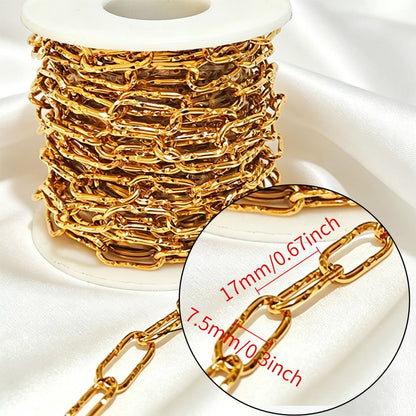 Stainless steel chain 18k real gold titanium steel necklace plain chain tail chain extension chain bracelet handmade jewelry accessories wholesale