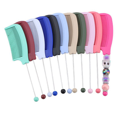 Beaded hair comb, pointed tail comb, home barber shop, curved comb, dense teeth, smooth hair, curling comb, hair tools wholesale