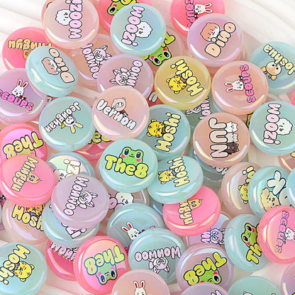 100Pcs UV plated color Korean boy group SEVENTEEN cake beaded DIY beaded pen mobile phone chain keychain jewelry accessories