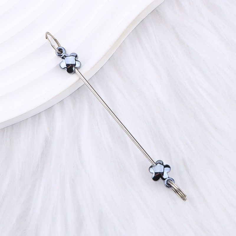 New love gourd flower star shape DIY beaded pole, metal keychain accessories pendant beaded pole