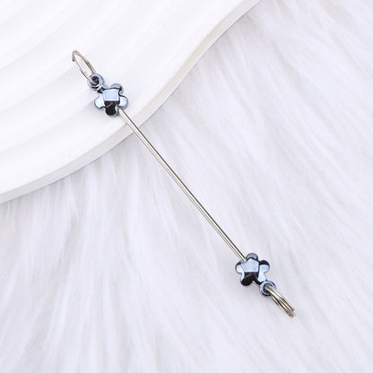 New love gourd flower star shape DIY beaded pole, metal keychain accessories pendant beaded pole