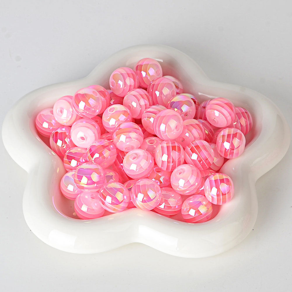 100Pcs 16mm jelly candy color striped beads color beads loose beads DIY handmade bead pen mobile phone chain material accessories