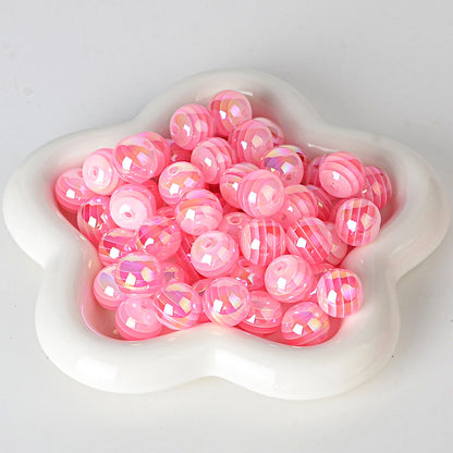 100Pcs 16mm jelly candy color striped beads color beads loose beads DIY handmade bead pen mobile phone chain material accessories