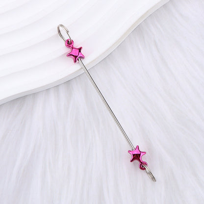 New love gourd flower star shape DIY beaded pole, metal keychain accessories pendant beaded pole