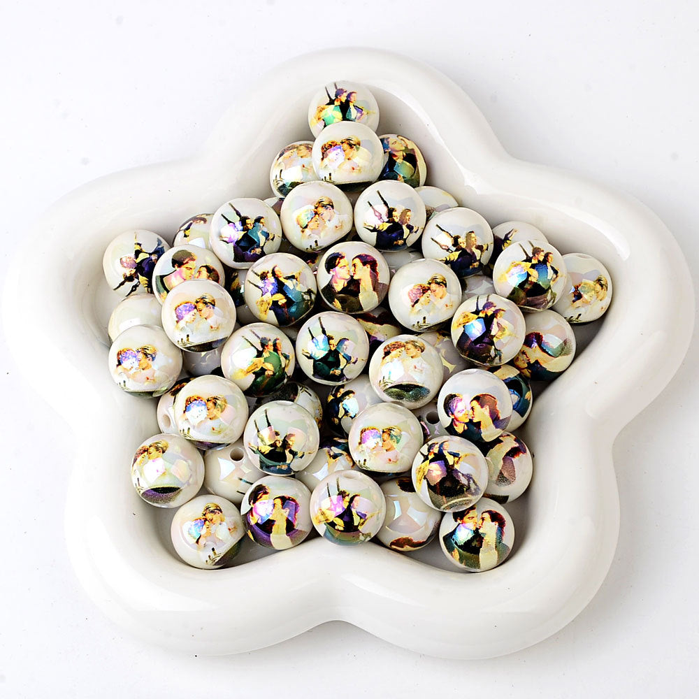 100Pcs Hot Selling Jack Ruth Twilight Character Through Hole Acrylic Beads DIY Bead Pen Keychain Car Hanger