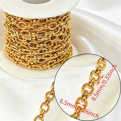 Stainless steel chain 18k real gold titanium steel necklace plain chain tail chain extension chain bracelet handmade jewelry accessories wholesale