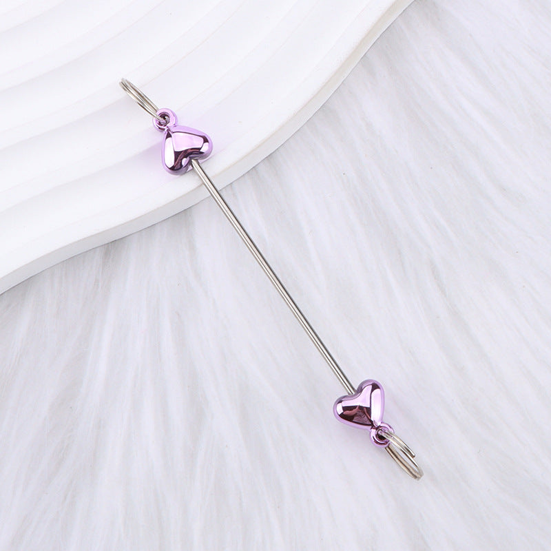 New love gourd flower star shape DIY beaded pole, metal keychain accessories pendant beaded pole