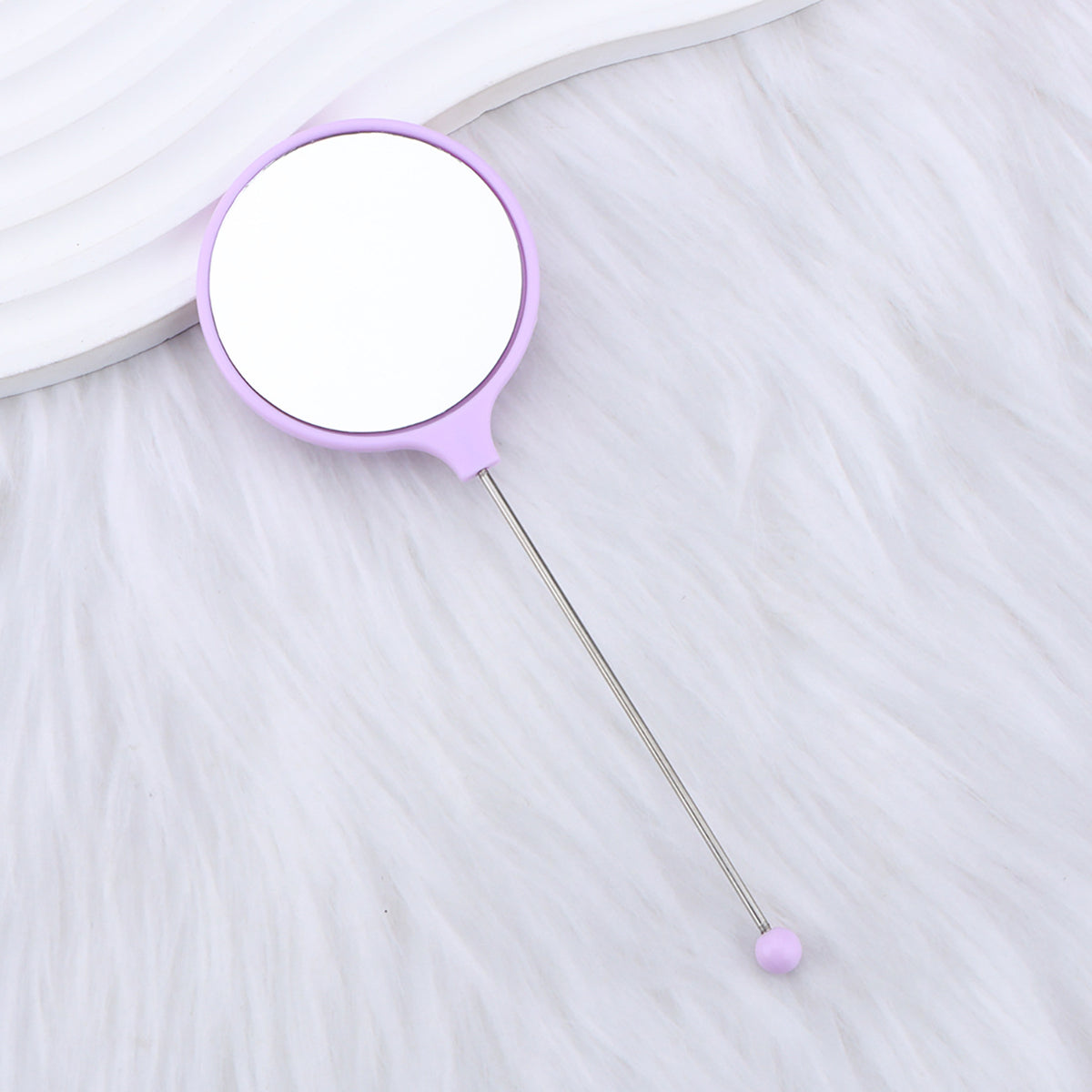 Handheld round makeup mirror high definition student portable makeup ins wind mini handle small mirror spot