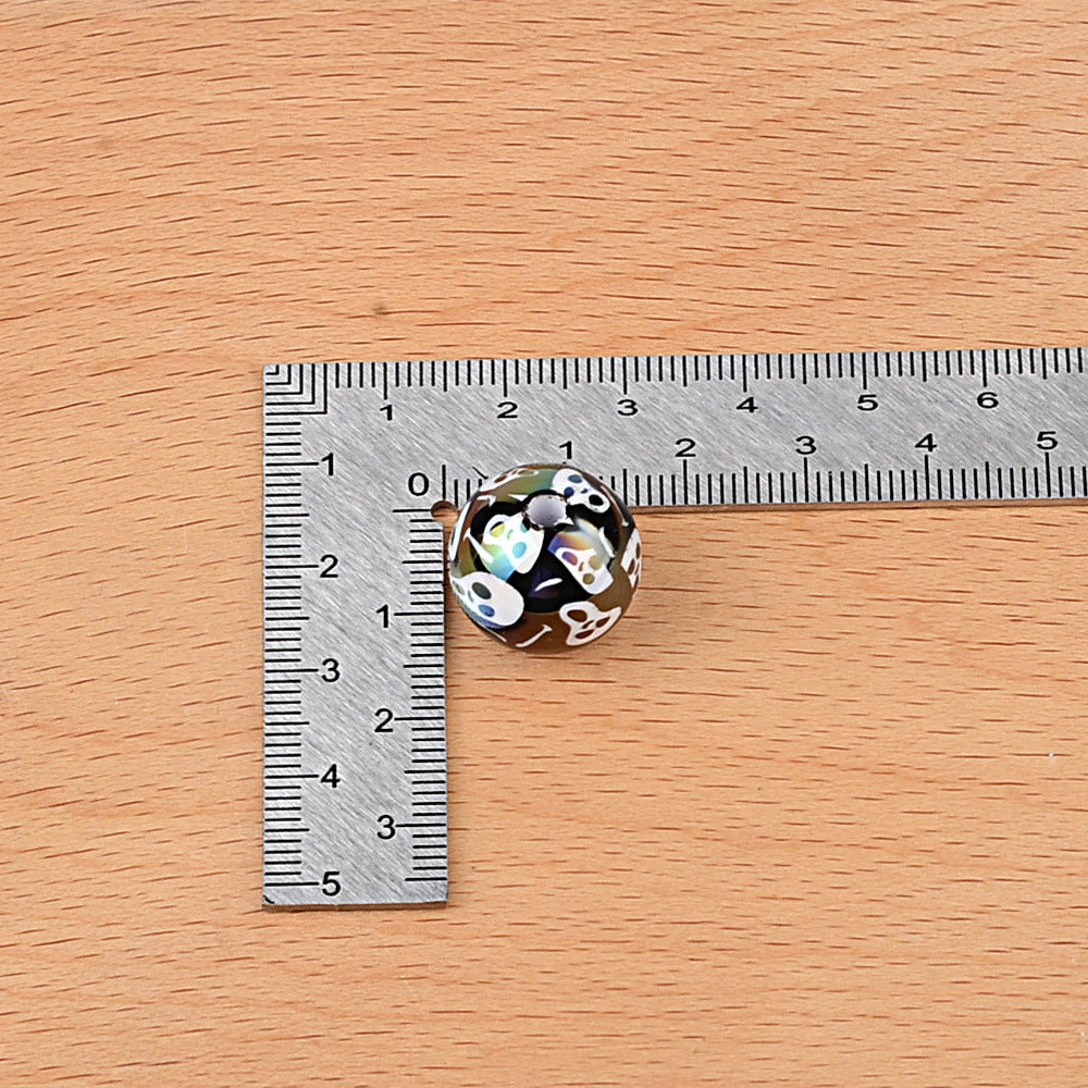 100Pcs Skull Halloween Elements Loose Beads DIY Ornaments Mobile Phone Chains Bead Pens Handmade Accessories