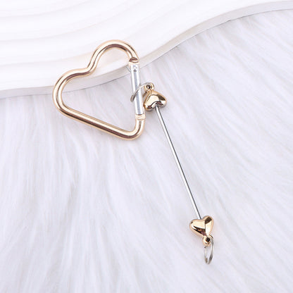 New DIY beaded love pole mountaineering buckle, gourd hook keychain wallet, backpack pendant heart-shaped outdoor use