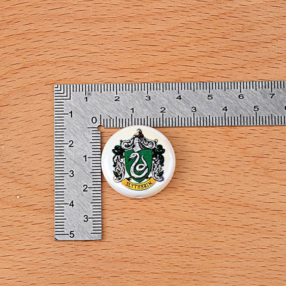 100Pcs Acrylic Plated UV Printed Harry Potter Four Colleges Badge Straight Hole Flat Bead Beaded DIY Jewelry Accessories