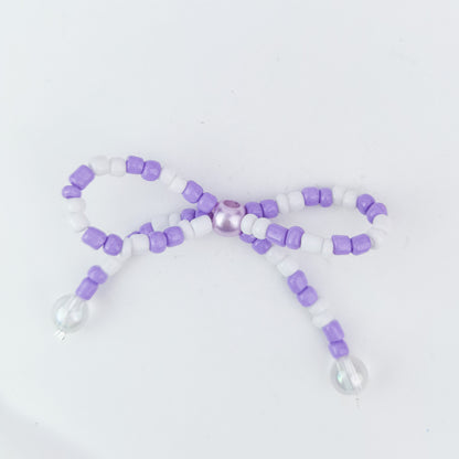 Versatile bow cute pen beaded DIY accessories mobile phone hanging beaded chain millet beads finished bow accessories