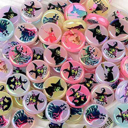 100Pcs16mm acrylic magic bad witch straight hole round bead DIY mobile phone rope keychain jewelry accessories
