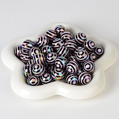 100Pcs 16mm acrylic plated colored circle lollipop straight hole round bead DIY bead pen keychain jewelry accessories loose beads