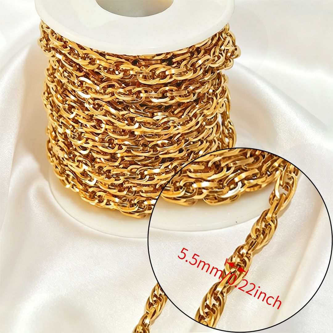 Stainless steel chain 18k real gold titanium steel necklace plain chain tail chain extension chain bracelet handmade jewelry accessories wholesale