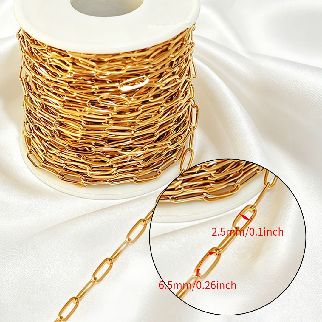 Stainless steel chain 18k real gold titanium steel necklace plain chain tail chain extension chain bracelet handmade jewelry accessories wholesale