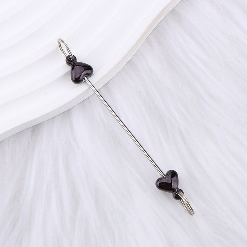 New love gourd flower star shape DIY beaded pole, metal keychain accessories pendant beaded pole