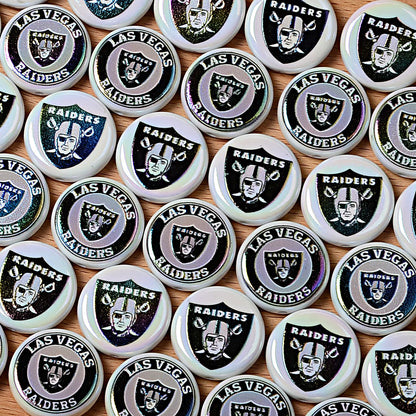 100Pcs 24mm NFL Football Team Acrylic Double Sided Printed Through Hole Beads DIY Bracelet Round Cake Beads