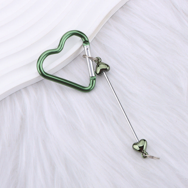 New DIY beaded love pole mountaineering buckle, gourd hook keychain wallet, backpack pendant heart-shaped outdoor use
