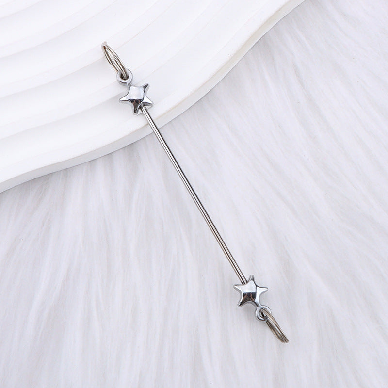 New love gourd flower star shape DIY beaded pole, metal keychain accessories pendant beaded pole