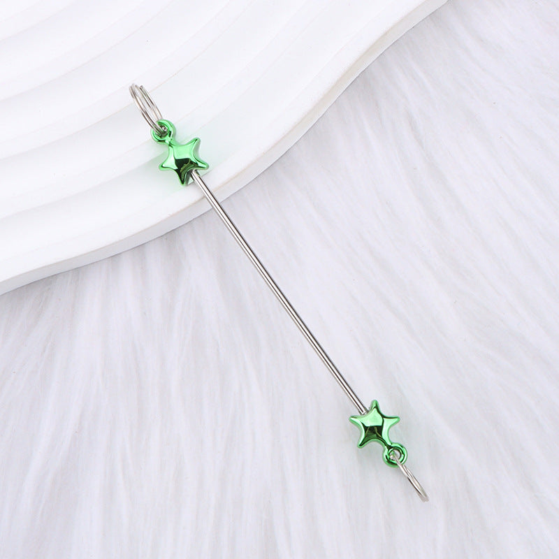 New love gourd flower star shape DIY beaded pole, metal keychain accessories pendant beaded pole
