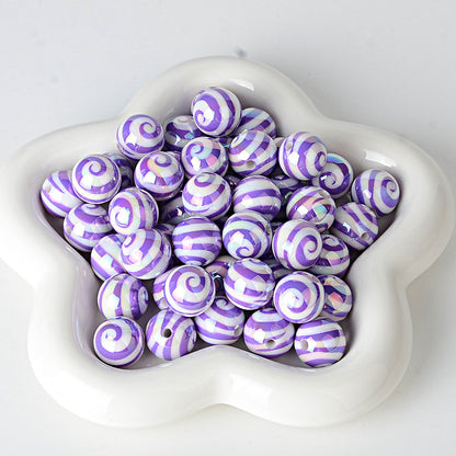 100Pcs 16mm straight hole lollipop beaded colored spiral loose beads DIY mobile phone chain beaded pen material accessories wholesale