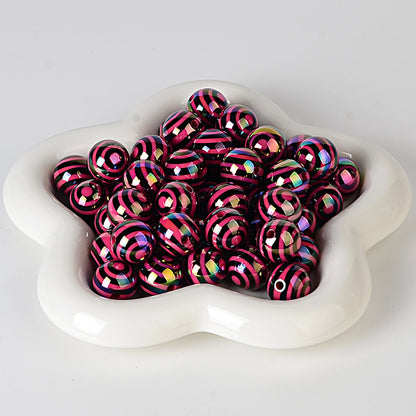 100Pcs 16mm acrylic plated colored circle lollipop straight hole round bead DIY bead pen keychain jewelry accessories loose beads
