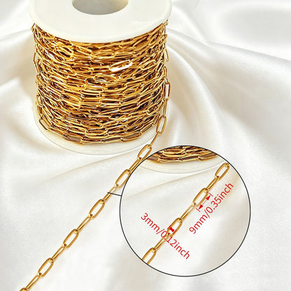 Stainless steel chain 18k real gold titanium steel necklace plain chain tail chain extension chain bracelet handmade jewelry accessories wholesale