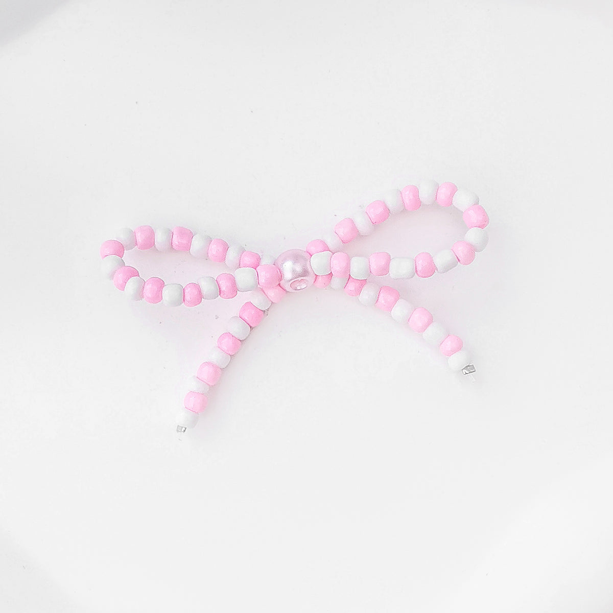Versatile bow cute pen beaded DIY accessories mobile phone hanging beaded chain millet beads finished bow accessories