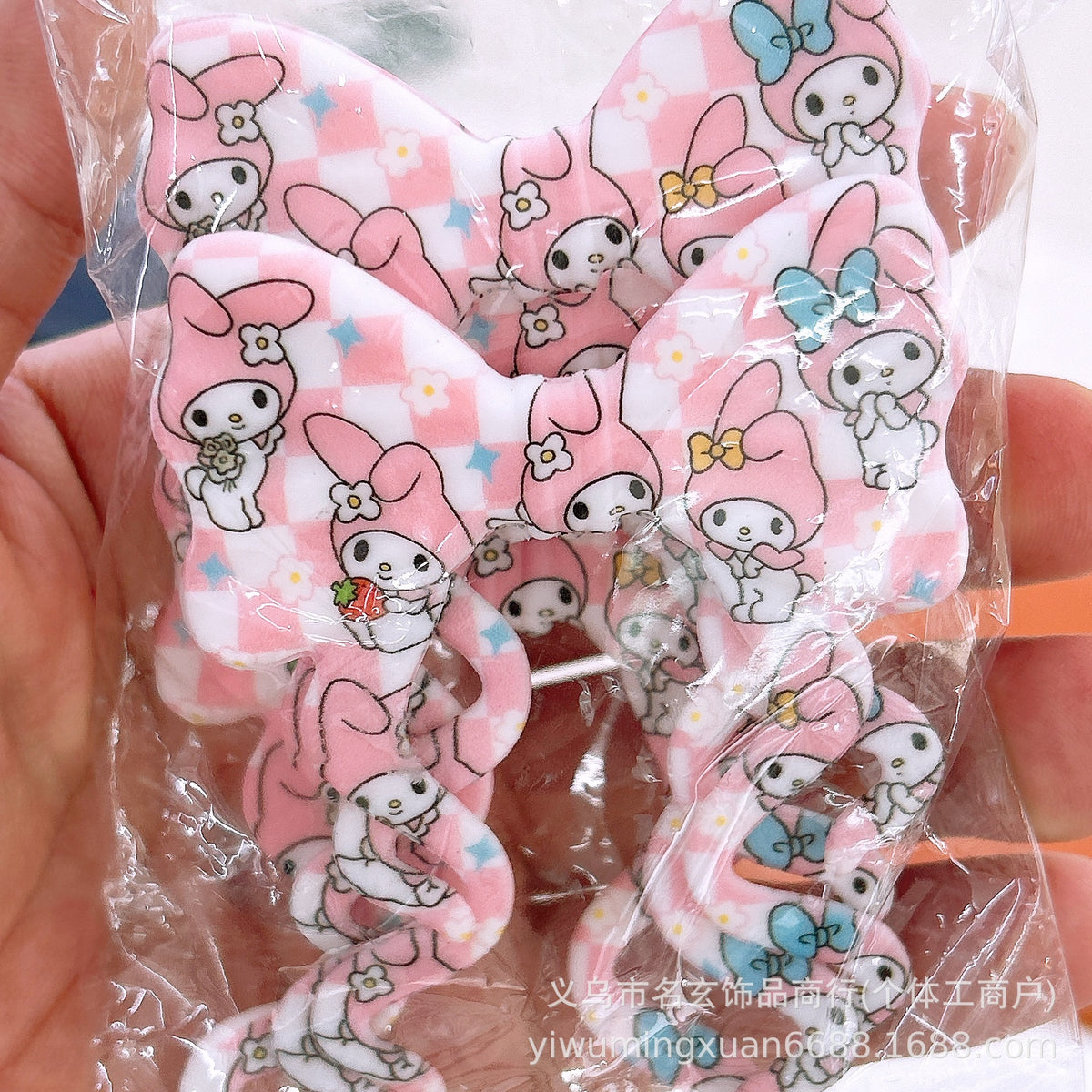 70*59mm双面印花飘带蝴蝶结燕尾蝴蝶结竖孔diy咕笔串珠笔包挂配件