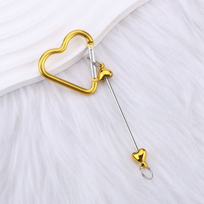 New DIY beaded love pole mountaineering buckle, gourd hook keychain wallet, backpack pendant heart-shaped outdoor use