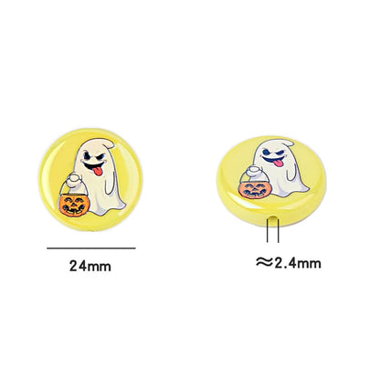 100Pcs UV plated Halloween element mixed ghost round cake beaded DIY beaded pen mobile phone keychain accessories