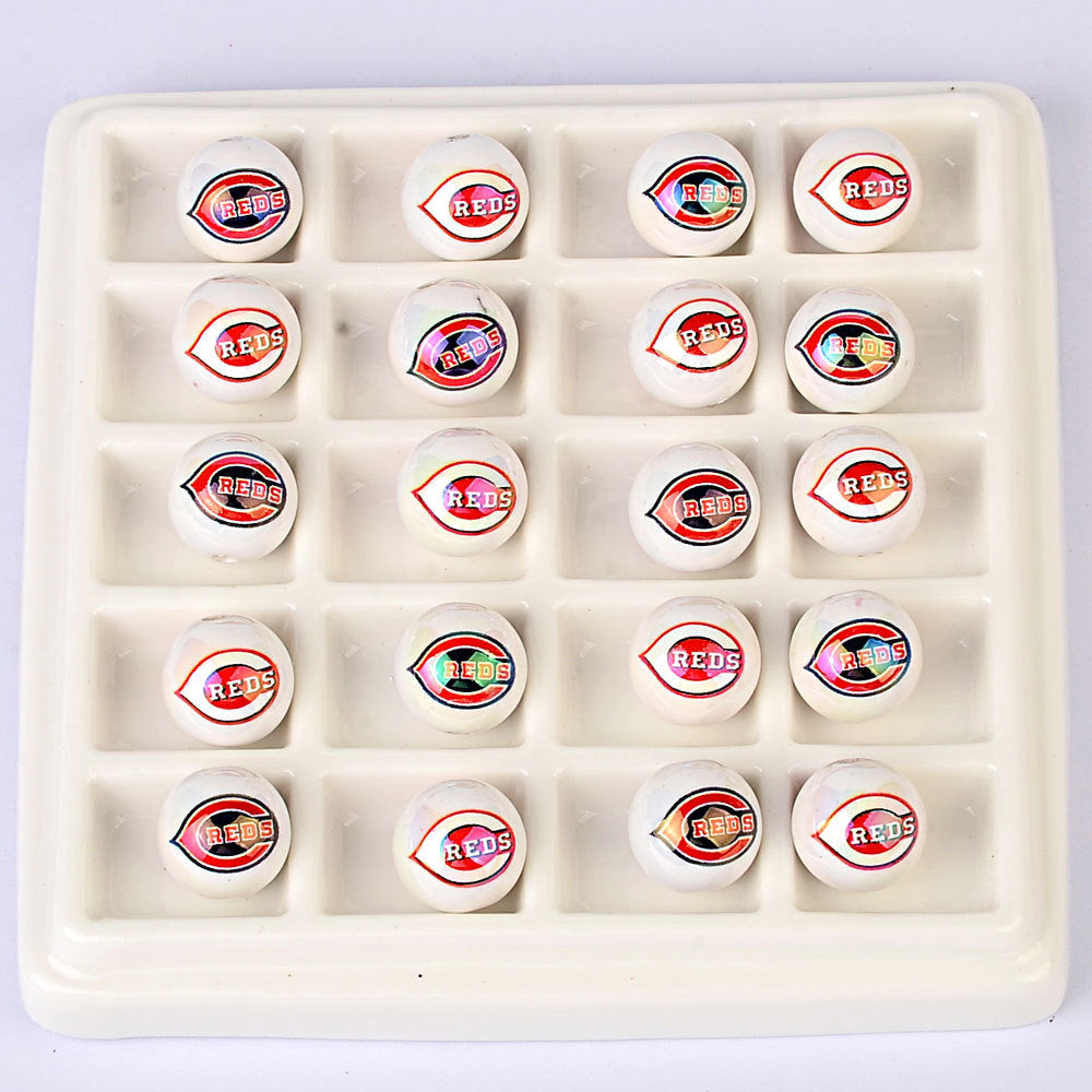 100Pcs acrylic printing MLB baseball round beads 16MM loose beads DIY bead pen car hanging accessories