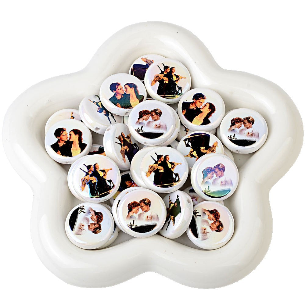 100Pcs Hot Selling Jack Ruth Twilight Character Through Hole Acrylic Beads DIY Bead Pen Keychain Car Hanger