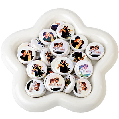 100Pcs Hot Selling Jack Ruth Twilight Character Through Hole Acrylic Beads DIY Bead Pen Keychain Car Hanger