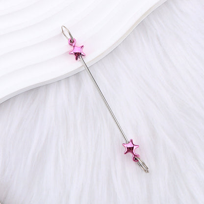 New love gourd flower star shape DIY beaded pole, metal keychain accessories pendant beaded pole