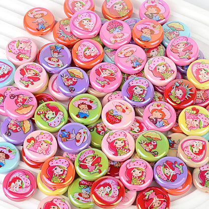 100Pcs UV strawberry girl printed beads DIY bead pen mobile phone chain keychain car hanging, etc. With DIY bracelet loose beads
